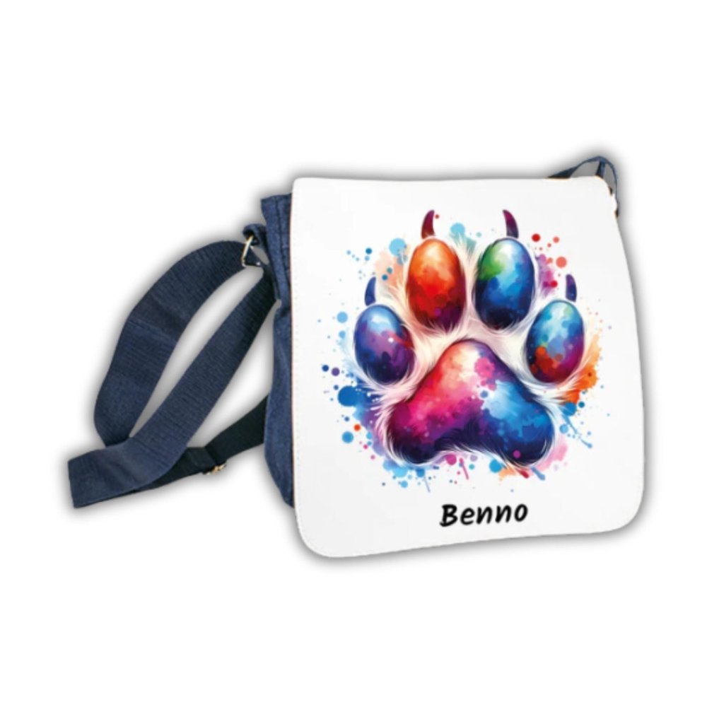 Schultertasche Aquarell mit Wunschnamen