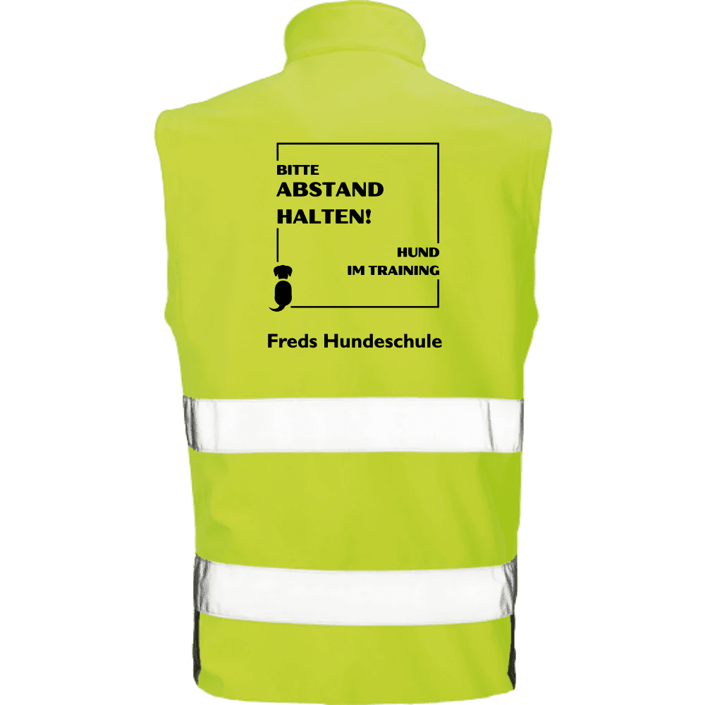 Softshell Weste Hundetrainer Warnhinweis