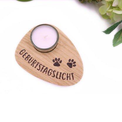 Eiche Teelichthalter Geburtstagslicht-Tierisch-tolle-Geschenke-Tierisch-tolle-Geschenke