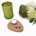 Eiche Teelichthalter mit Pfotenmotiv-Tierisch-tolle-Geschenke-Tierisch-tolle-Geschenke