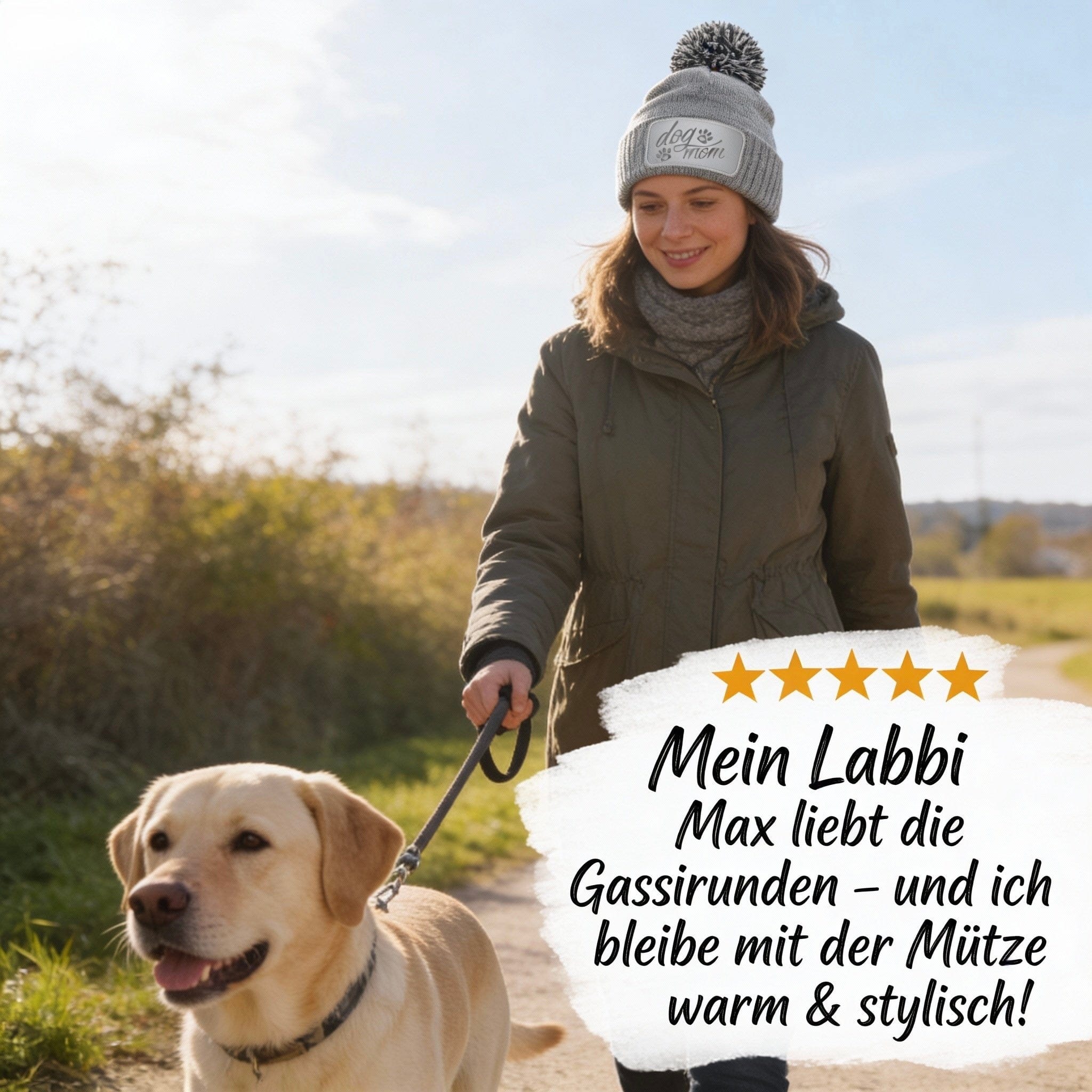 Testimonial Dog Mom Strickmütze 