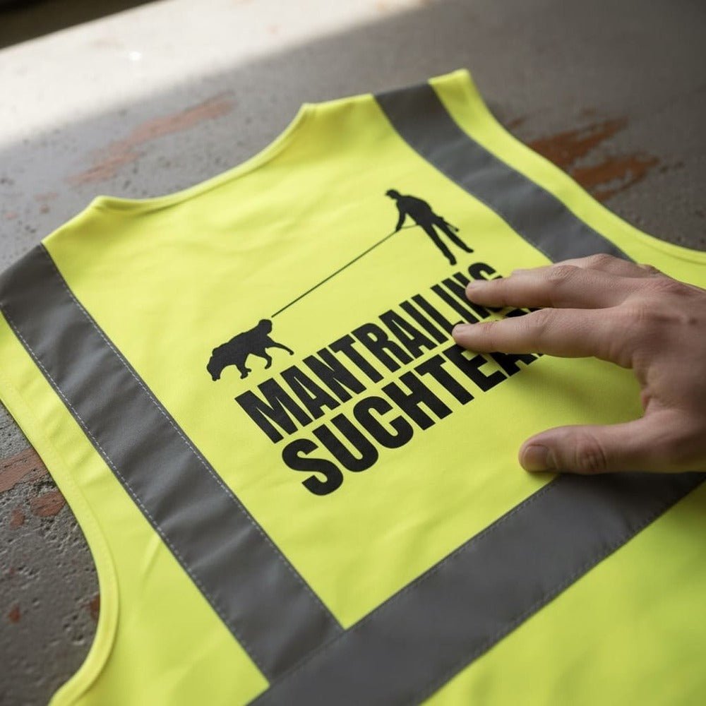 Close up einer personalisierten Warnweste