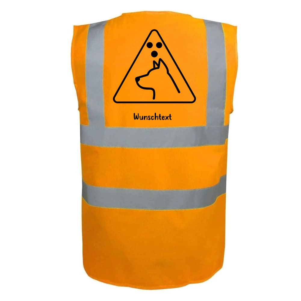 Warnweste "Blinder Hund" personalisierbar orange