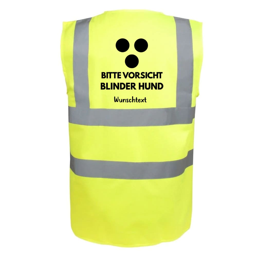 Warnweste "Blinder Hund" personalisierbar neongelb