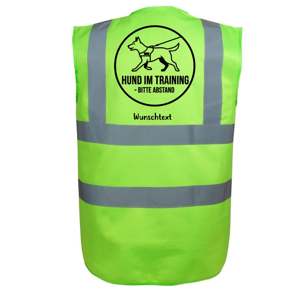 Warnweste "Hund im Training" personalisierbar lime