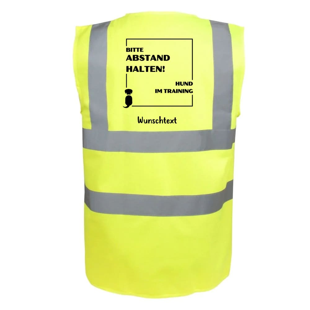 Warnweste "Hund im Training" personalisierbar neongelb