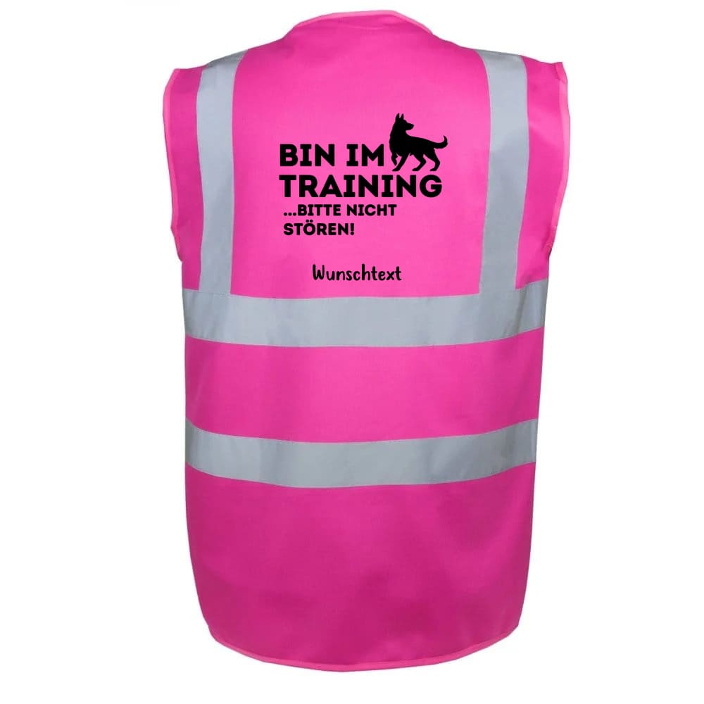 Warnweste "Hund im Training" personalisierbar pink