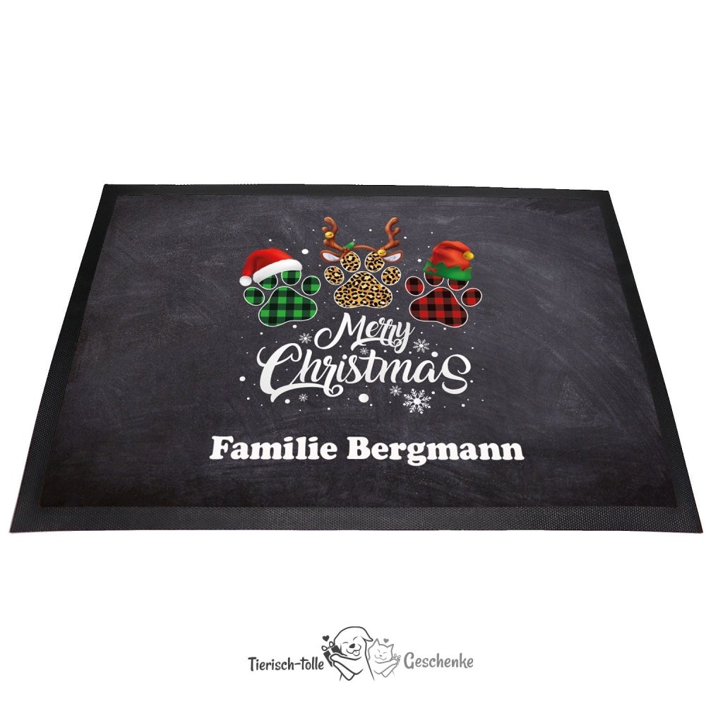 Fußmatte - Schmutzfangmatte - Weihnachtspfötchen - 40 x 60 cm-Tierisch-tolle-Geschenke-Tierisch-tolle-Geschenke