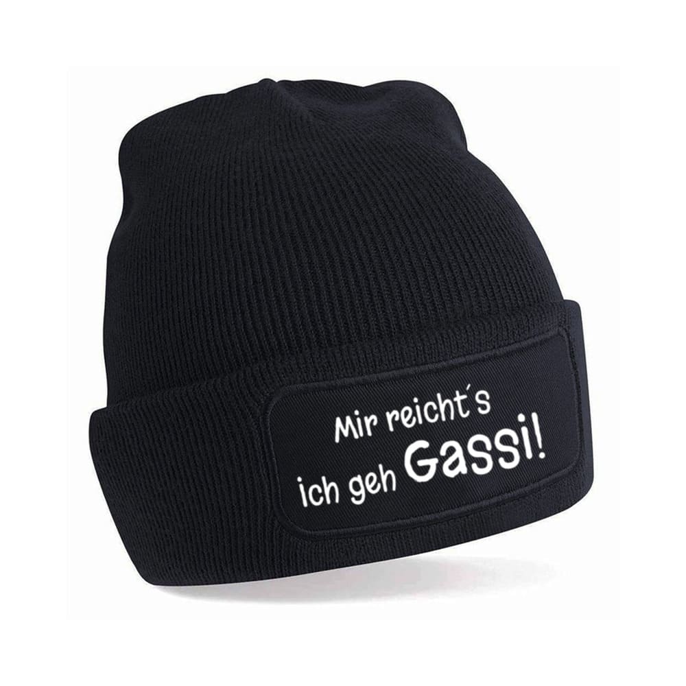 Wintermütze für Hundemenschen mit individuellem Motiv mir reichts ich geh gassi