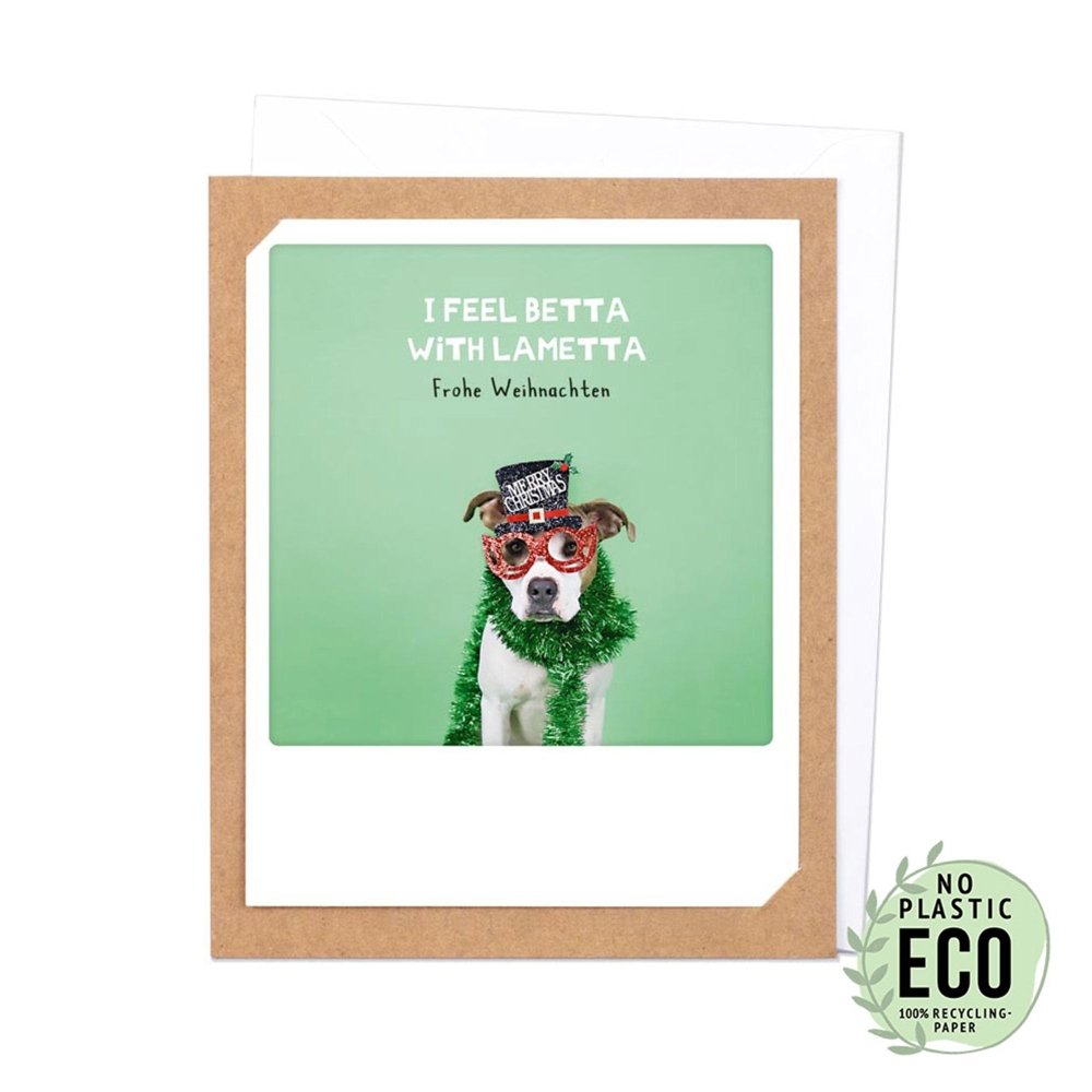 Klappkarte Weihnachten  I feel better with Lametta