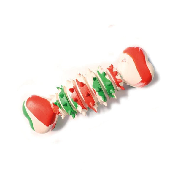 Nobby Xmas Vollgummi Spike Knochen – Weihnachts-Kauspielzeug für Hunde aus robustem Vollgummi