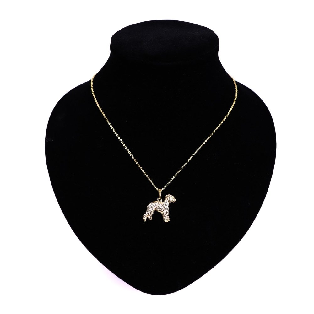 Kette mit Anhänger -Bedlington Terrier vergoldet-Tierisch tolle Geschenke
