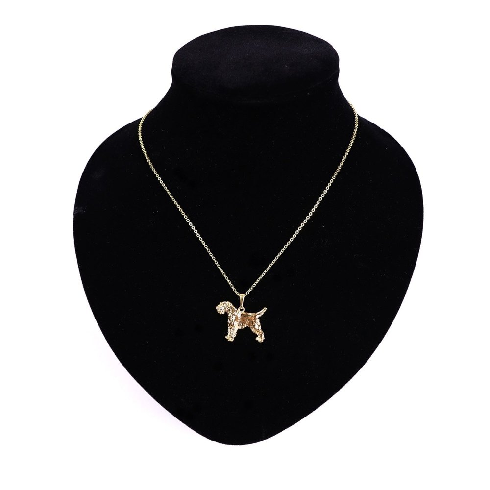 Kette mit Anhänger -Border Terrier vergoldet-Tierisch tolle Geschenke
