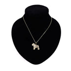 Vergoldeter Griffon-Bruxellois-Anhänger an einer Goldkette