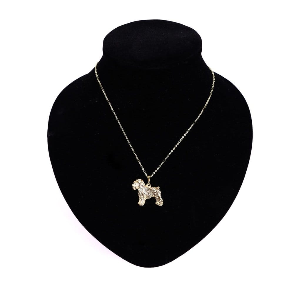 Vergoldeter Griffon-Bruxellois-Anhänger an einer Goldkette