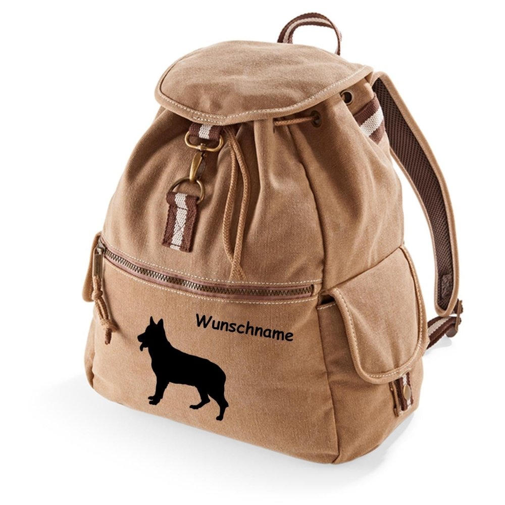 Canvas Rucksack Hunderasse: Schäferhund 3-Tierisch tolle Geschenke