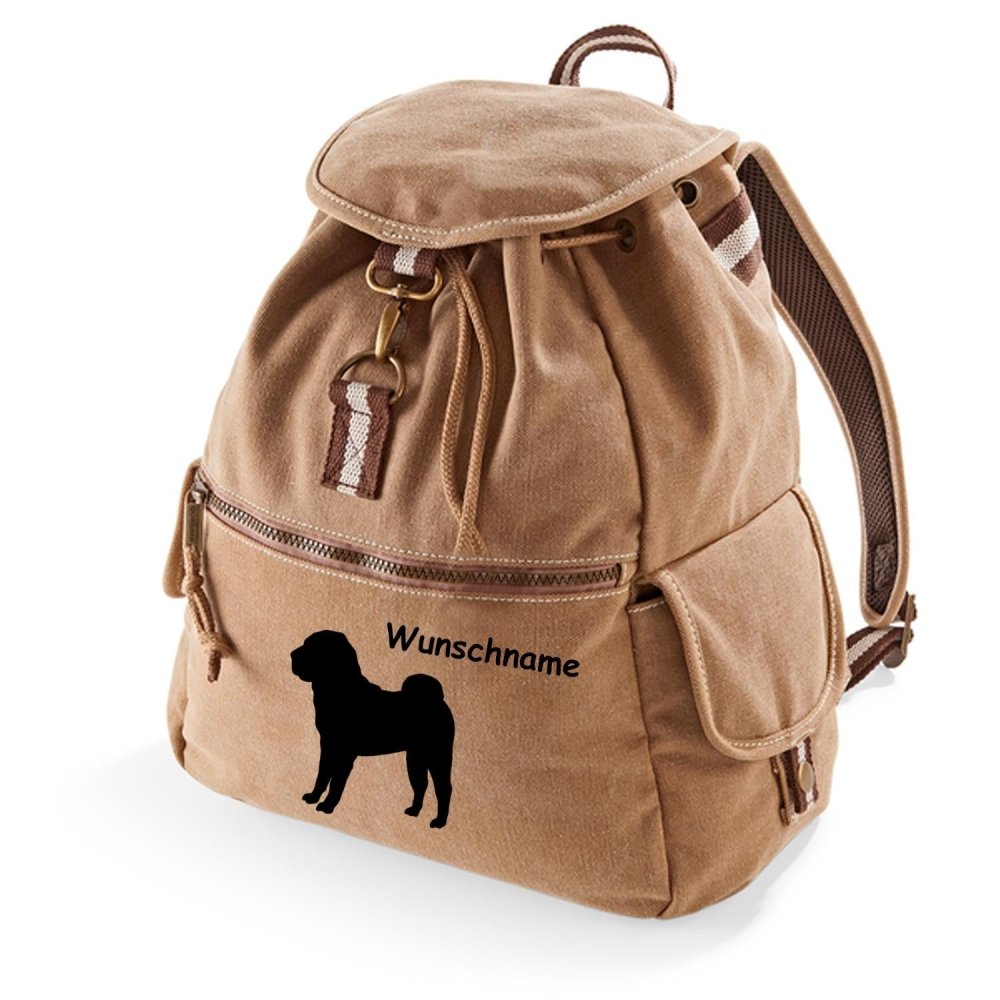 Canvas Rucksack Hunderasse: Shar Pei 1-Tierisch tolle Geschenke
