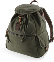 Canvas Rucksack Vintage Look oliv – Outdoor Rucksack fuer Hundemenschen