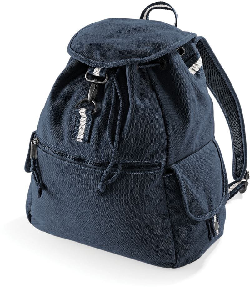 canvas rucksack vintage look blau
