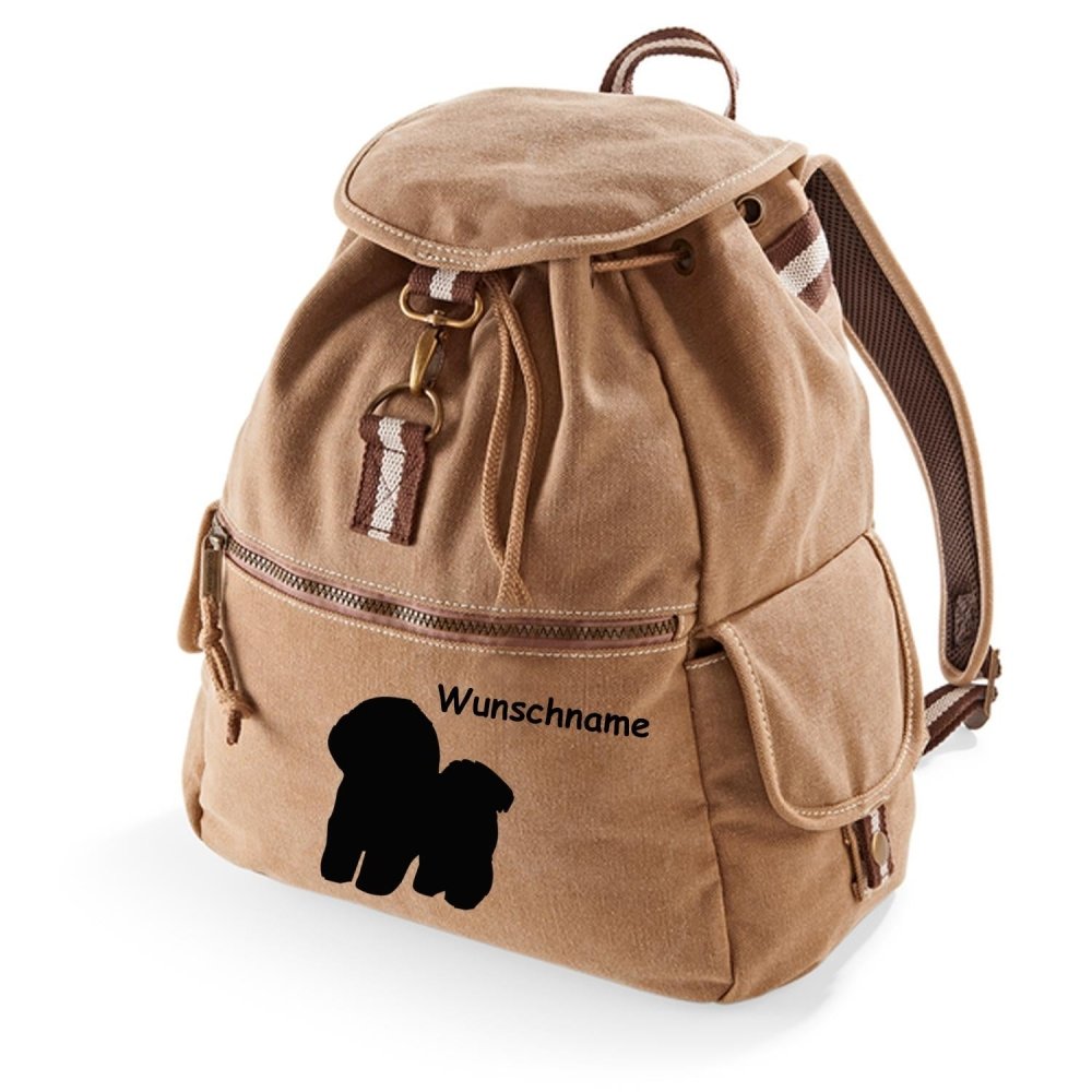 Canvas Rucksack Hunderasse: Bichon Frise-Tierisch tolle Geschenke