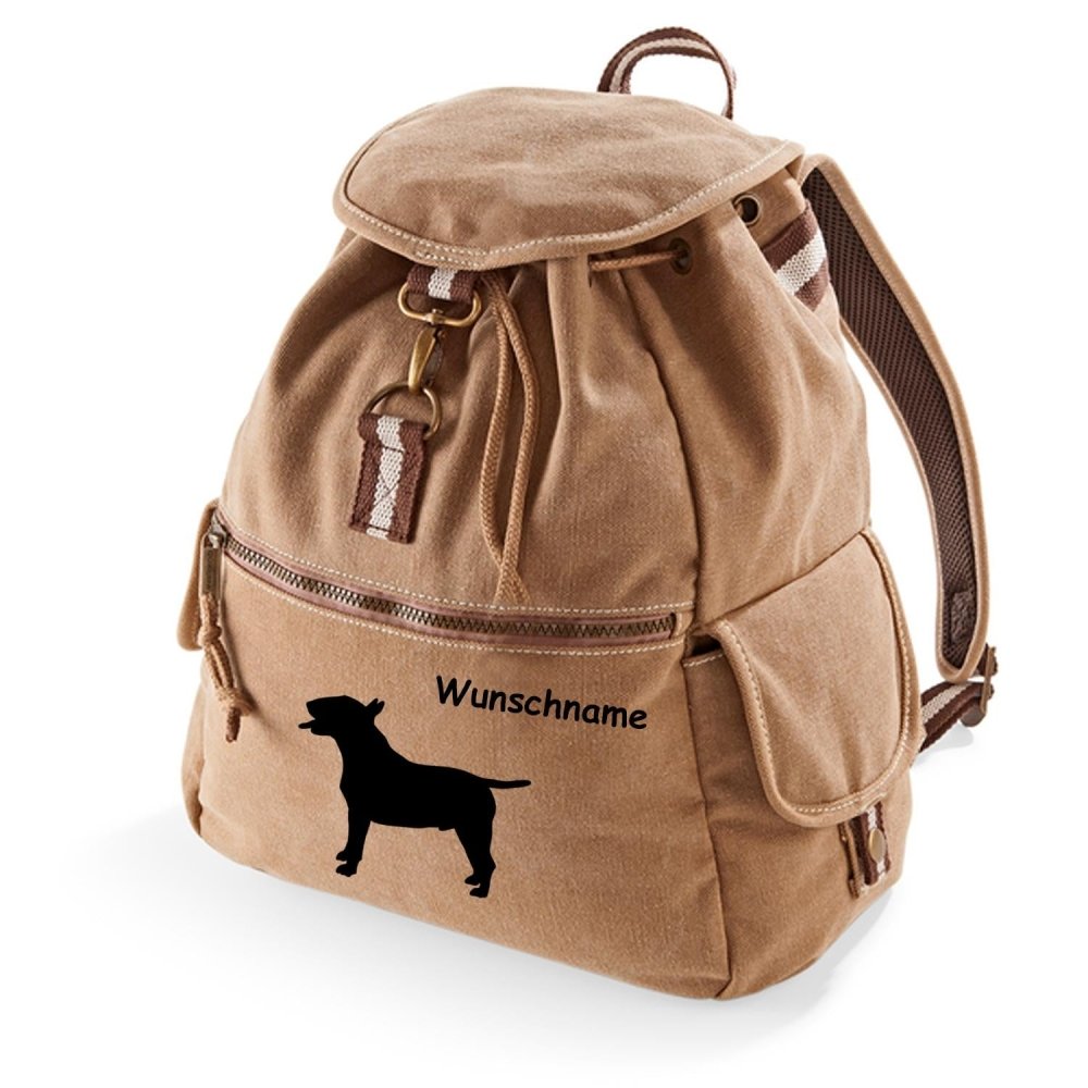Canvas Rucksack Hunderasse: Bullterrier-Tierisch tolle Geschenke