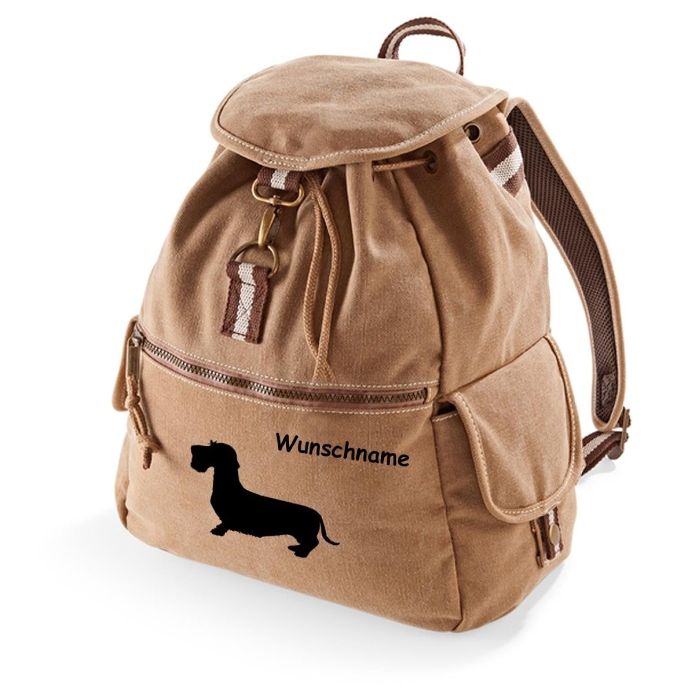 Canvas Rucksack Hunderasse: Dackel 3-Tierisch tolle Geschenke