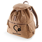 Canvas Rucksack: Herz mit Pfote-Tierisch tolle Geschenke