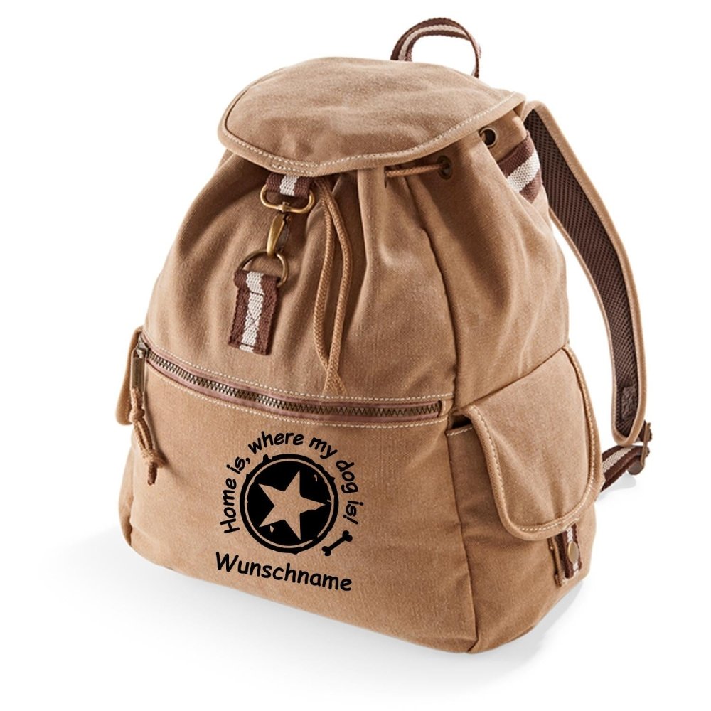 Canvas Rucksack: Home is, where my dog is-Tierisch tolle Geschenke