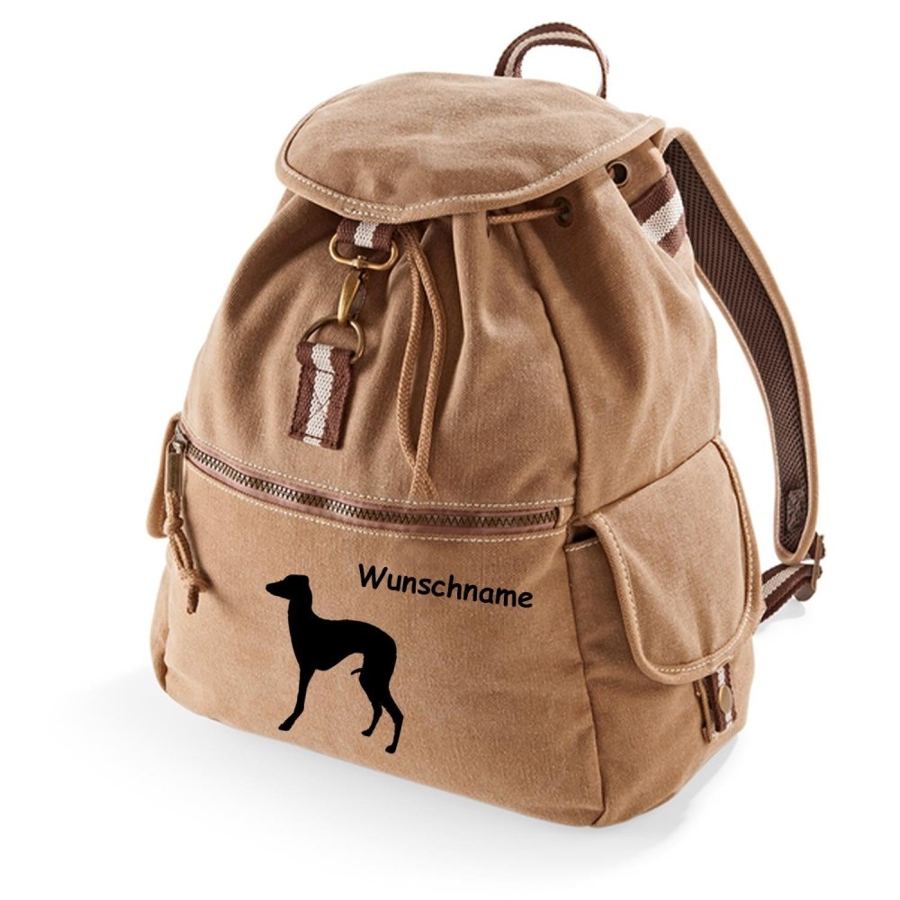 Canvas Rucksack Hunderasse: Italienisches Windspiel-Tierisch tolle Geschenke