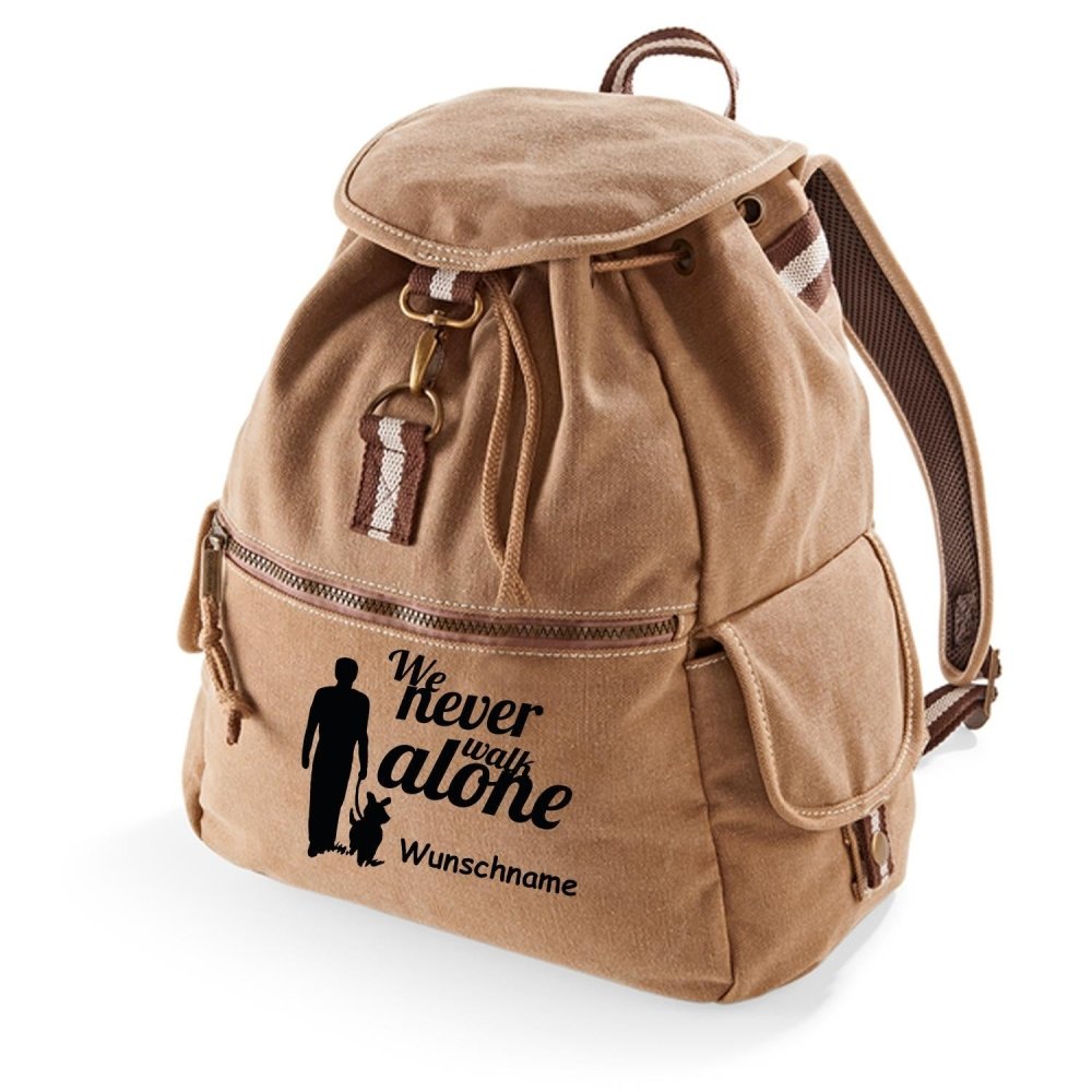 Canvas Rucksack: Never walk alone 3-Tierisch tolle Geschenke
