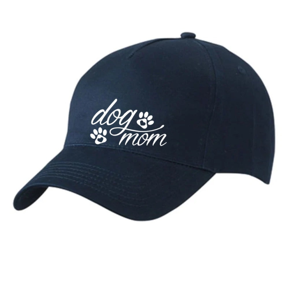 Navyblaue Basecap mit Dog-Mom-Motiv