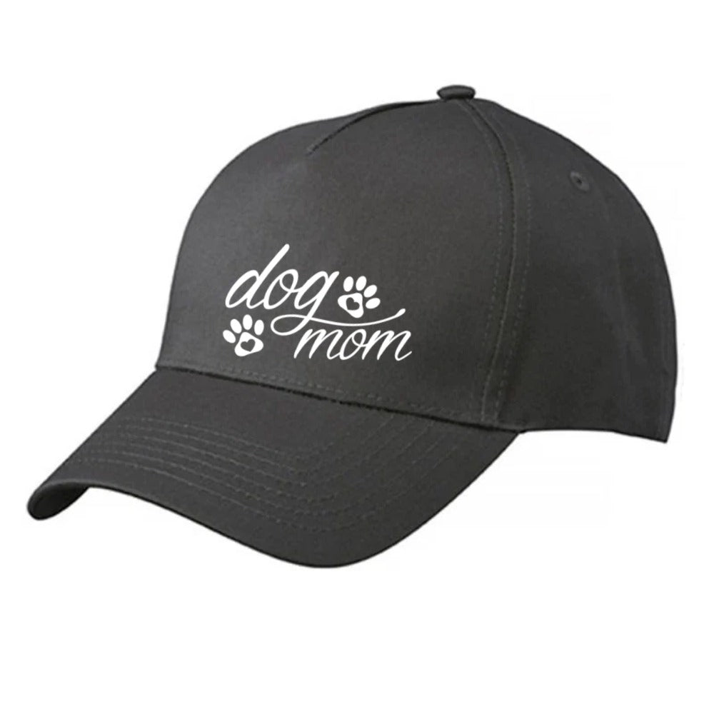 Anthrazitfarbene Basecap mit Dog-Mom-Motiv