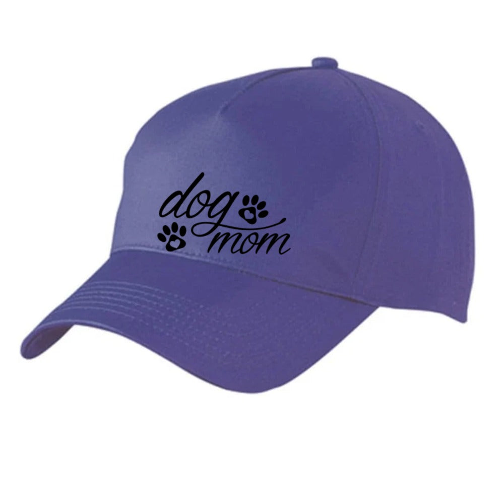 Mauvefarbene Basecap mit Dog-Mom-Motiv