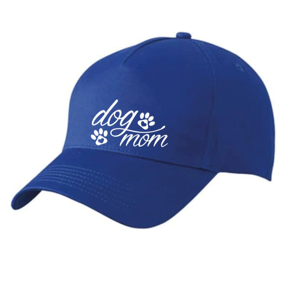 Royalblaue Basecap mit Dog-Mom-Motiv