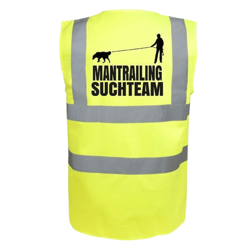 Hundesport Warnweste Sicherheitsweste: Mantrailing Edition neongelb