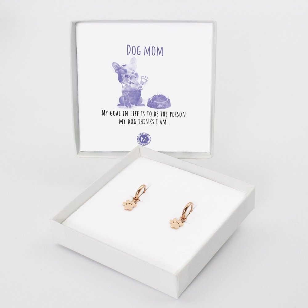 Ohrringe Pfote aus Edelstahl, rosévergoldet-Tierisch tolle Geschenke