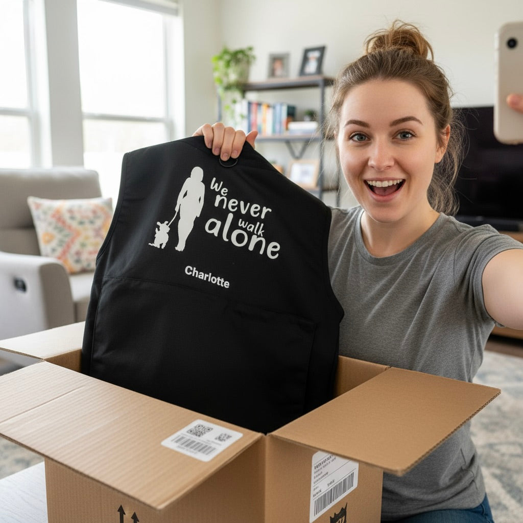 Die Hundesportweste wird in 1-3 Tagen von Tierisch tolle Geschenke personalisiert geliefert