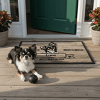 Chihuahua Fußmatte vor einem Hauseingang