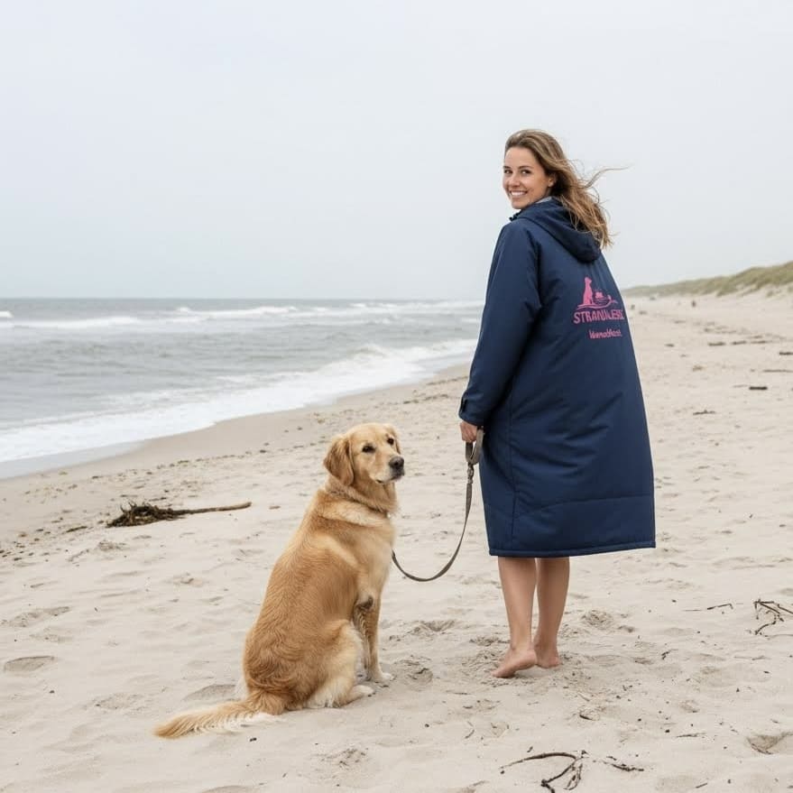 Wetterfester Strand- & Umziehmantel für Hundemenschen | Beach Dog Edition