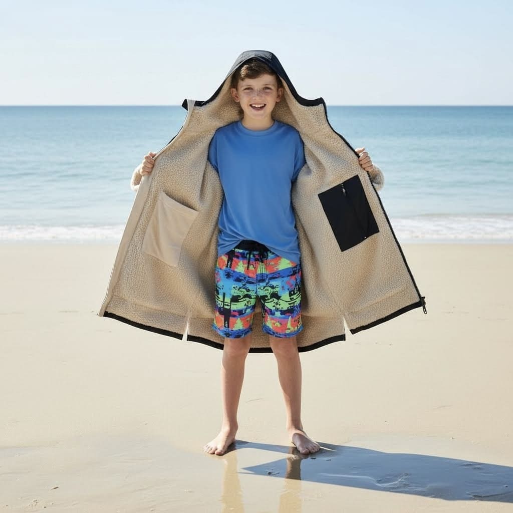 Wetterfester Strand- & Umziehmantel für Hundemenschen | Beach Dog Edition