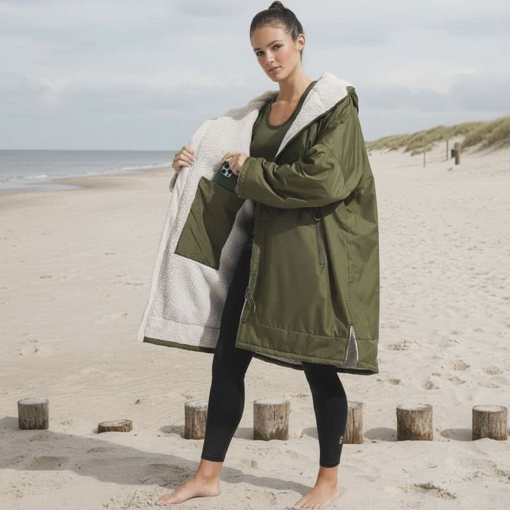 Wetterfester Strand- & Umziehmantel für Hundemenschen | Beach Dog Edition