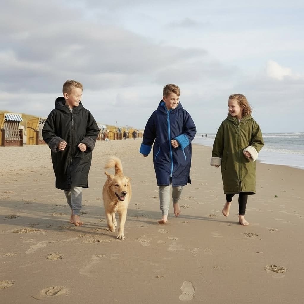 Wetterfester Strand- & Umziehmantel für Hundemenschen | Beach Dog Edition