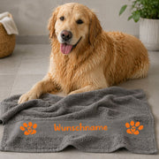 Hunde-Handtuch Hunderassen Edition – mit Silhouetten deiner Rasse und Wunschname, 100 × 50 cm