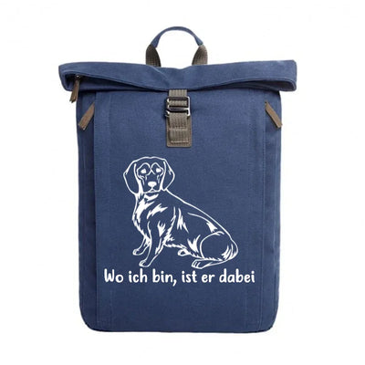 Rolltop-Rucksack mit Alpenländische Dachsbracke-Motiv