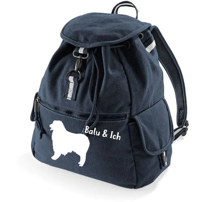 Canvas-Rucksack mit Australian Shepherd-Motiv