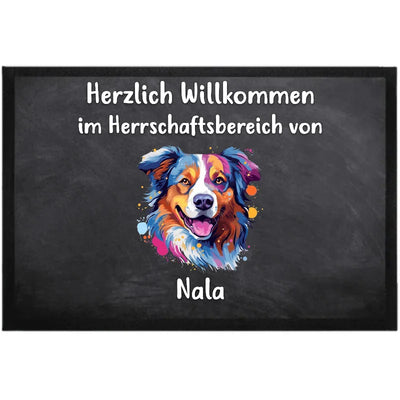 Fußmatte Herrschaftsbereich mit Australian Shepherd-Motiv