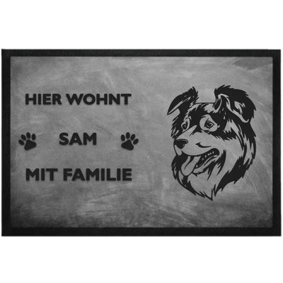 Fußmatte „Hier wohnt“ mit Australian Shepherd-Motiv, Motiv 3