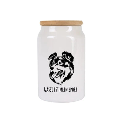 Leckerlidose mit Australian Shepherd-Motiv, Handgezeichnet, Motiv 3