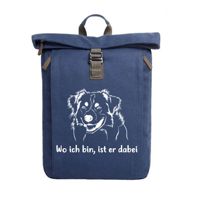 Rolltop-Rucksack mit Australian Shepherd-Motiv, Motiv 1