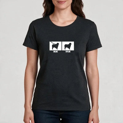T-Shirt Online/Offline mit Australian Shepherd-Motiv